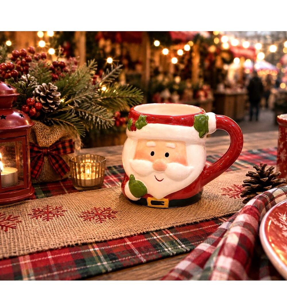 12oz Christmas Holiday Santa Claus Coffee Hot Chocolate Mug